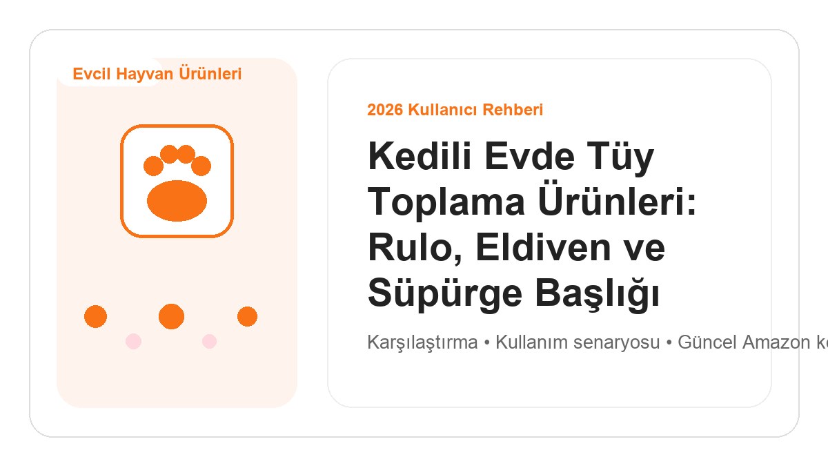 Kedili Evde Tüy Toplama Ürünleri: Rulo, Eldiven ve Süpürge Başlığı 2026 görsel rehber